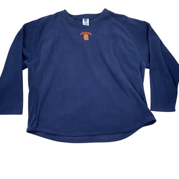 Syracuse University Men's Pullover Sweatshirt 2XL  Navy Blue Polyester Long Slee - Picture 1 of 10
